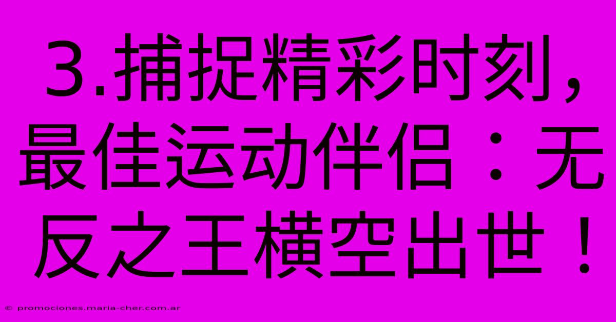 3.捕捉精彩时刻，最佳运动伴侣：无反之王横空出世！