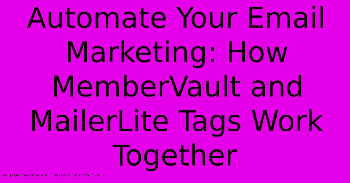 Automate Your Email Marketing: How MemberVault And MailerLite Tags Work Together