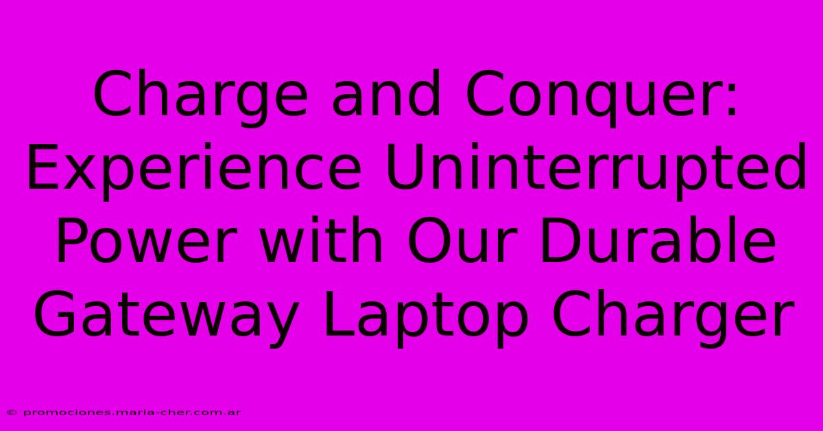 Charge And Conquer: Experience Uninterrupted Power With Our Durable Gateway Laptop Charger