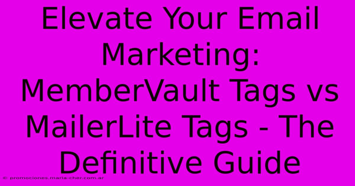 Elevate Your Email Marketing: MemberVault Tags Vs MailerLite Tags - The Definitive Guide