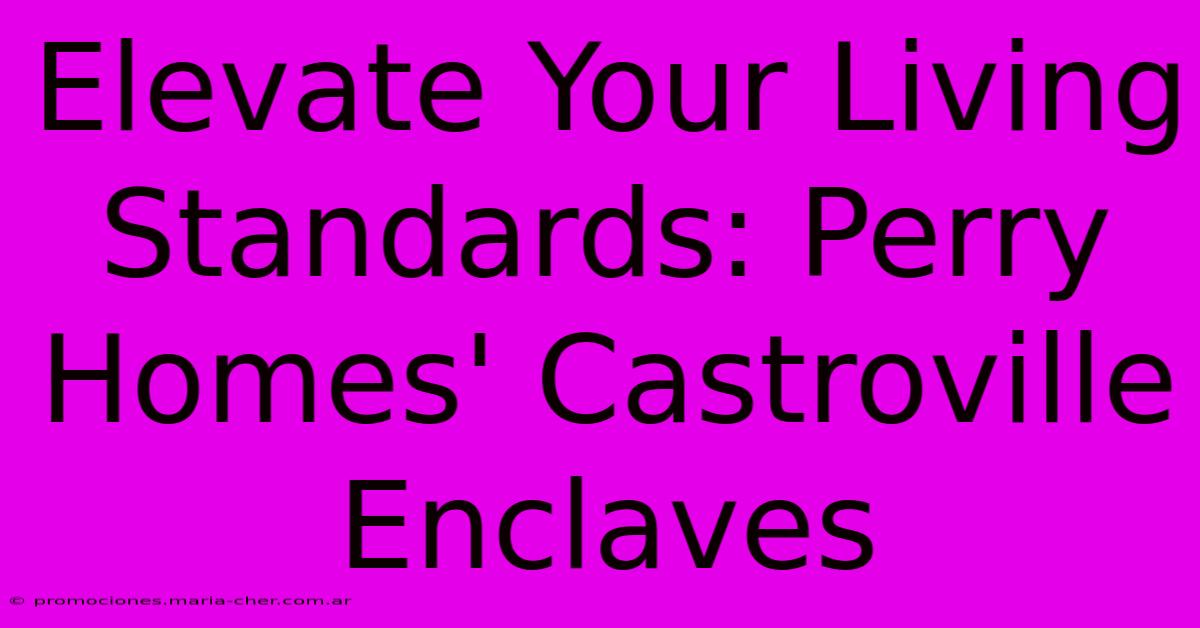 Elevate Your Living Standards: Perry Homes' Castroville Enclaves