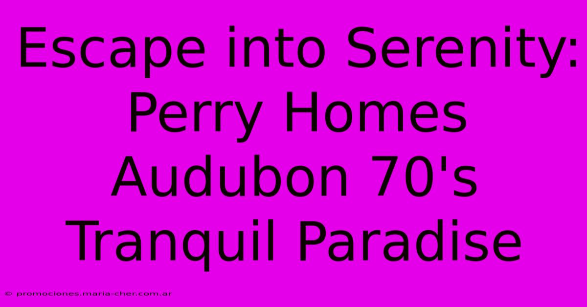 Escape Into Serenity: Perry Homes Audubon 70's Tranquil Paradise