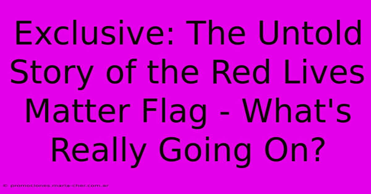 Exclusive: The Untold Story Of The Red Lives Matter Flag - What's Really Going On?