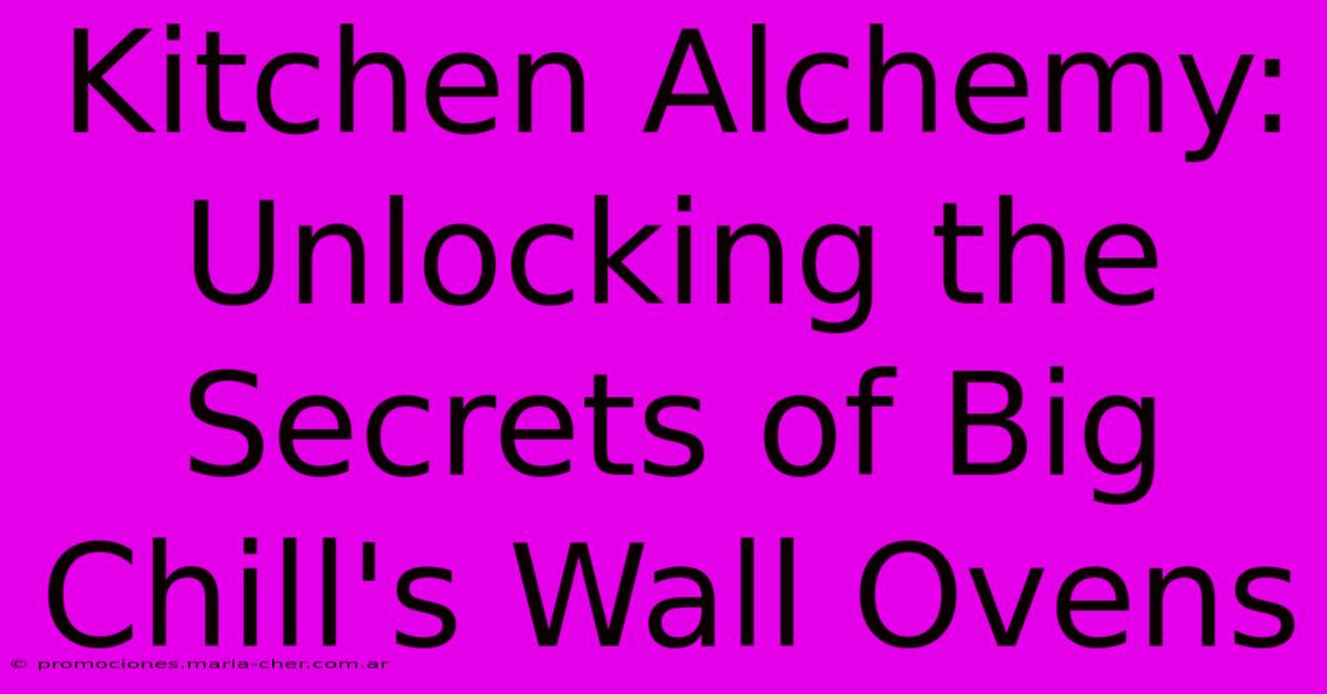 Kitchen Alchemy: Unlocking The Secrets Of Big Chill's Wall Ovens