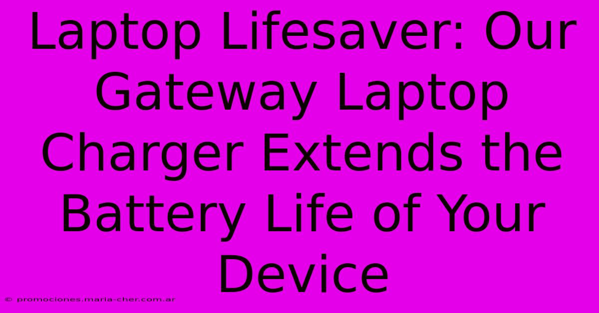 Laptop Lifesaver: Our Gateway Laptop Charger Extends The Battery Life Of Your Device