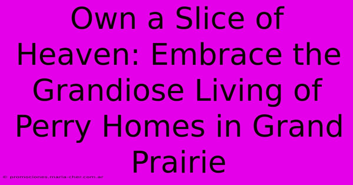 Own A Slice Of Heaven: Embrace The Grandiose Living Of Perry Homes In Grand Prairie