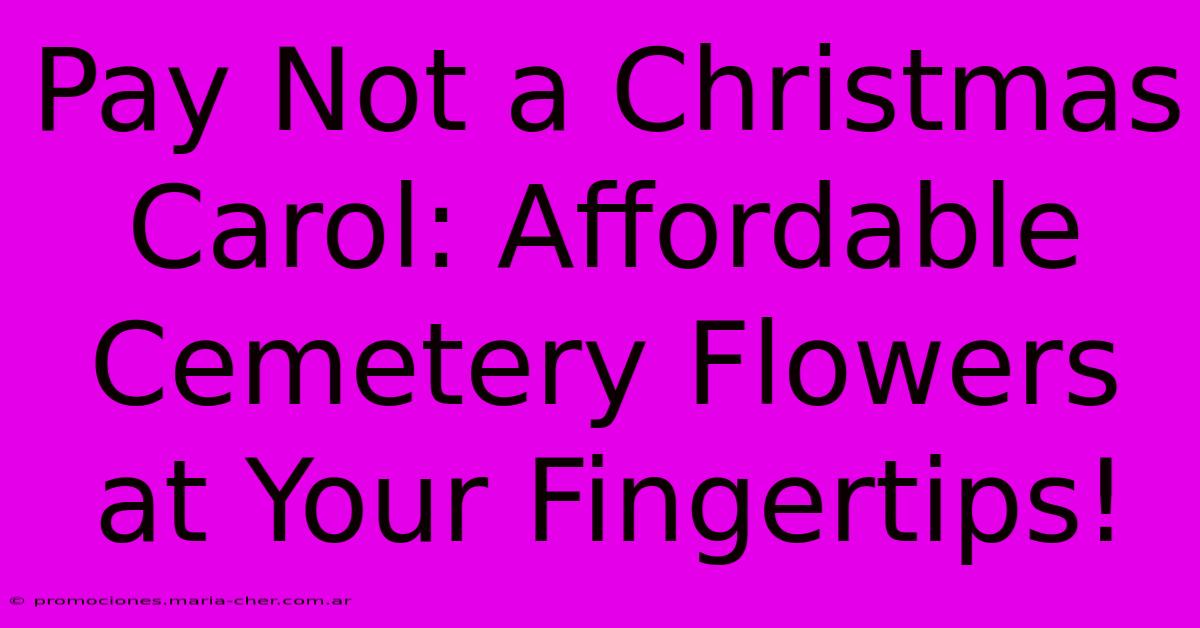 Pay Not A Christmas Carol: Affordable Cemetery Flowers At Your Fingertips!