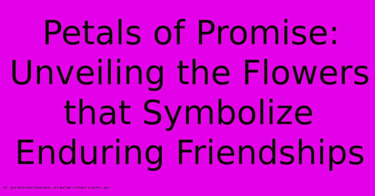 Petals Of Promise: Unveiling The Flowers That Symbolize Enduring Friendships