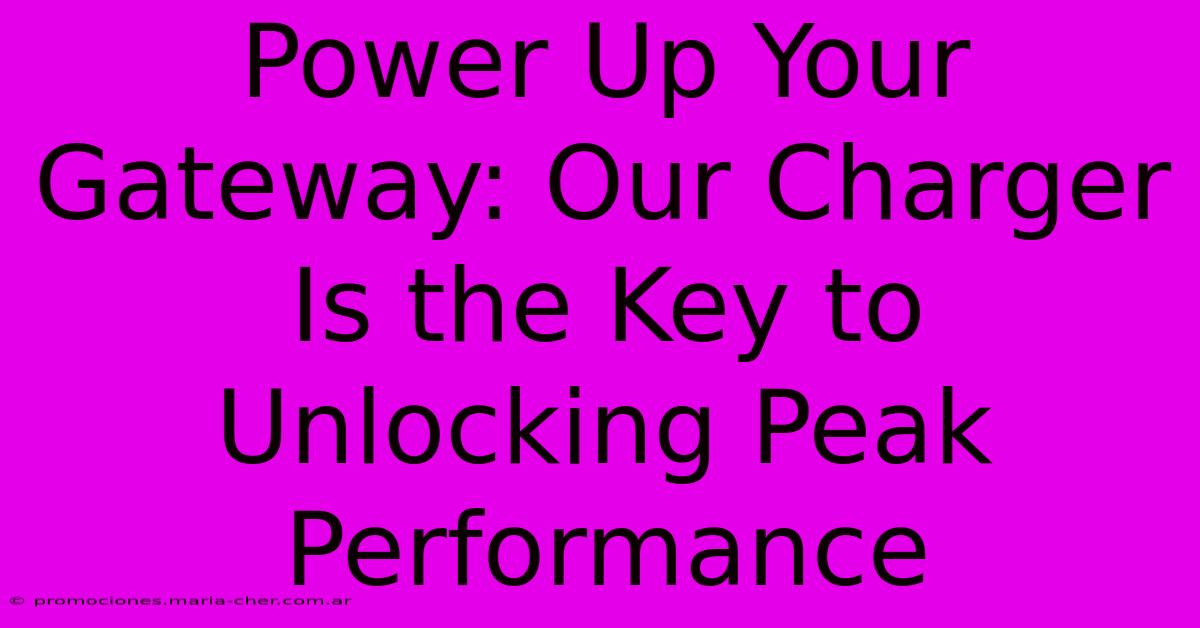 Power Up Your Gateway: Our Charger Is The Key To Unlocking Peak Performance