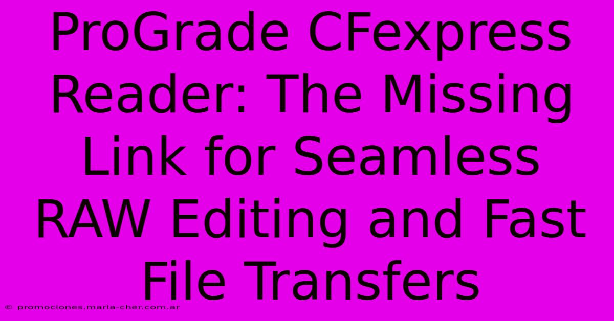 ProGrade CFexpress Reader: The Missing Link For Seamless RAW Editing And Fast File Transfers