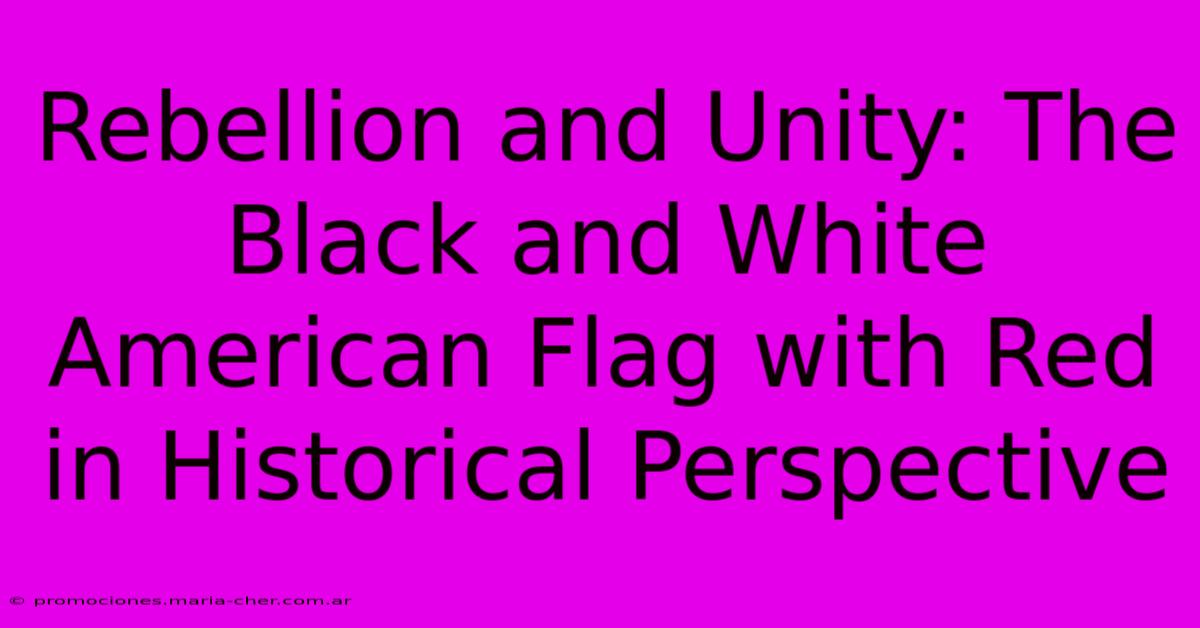 Rebellion And Unity: The Black And White American Flag With Red In Historical Perspective