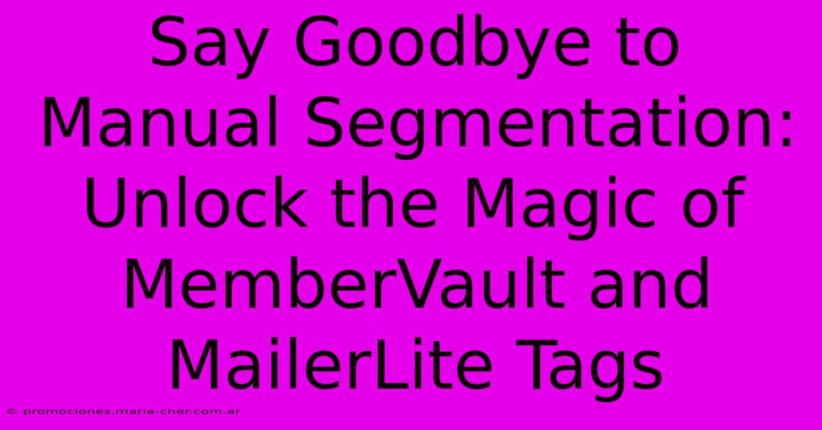 Say Goodbye To Manual Segmentation: Unlock The Magic Of MemberVault And MailerLite Tags