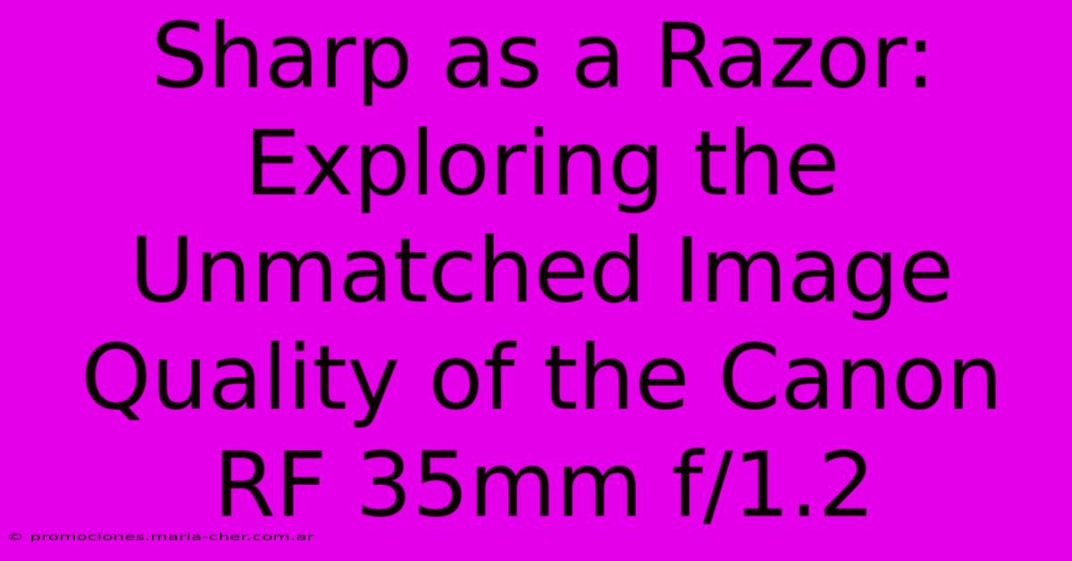 Sharp As A Razor: Exploring The Unmatched Image Quality Of The Canon RF 35mm F/1.2