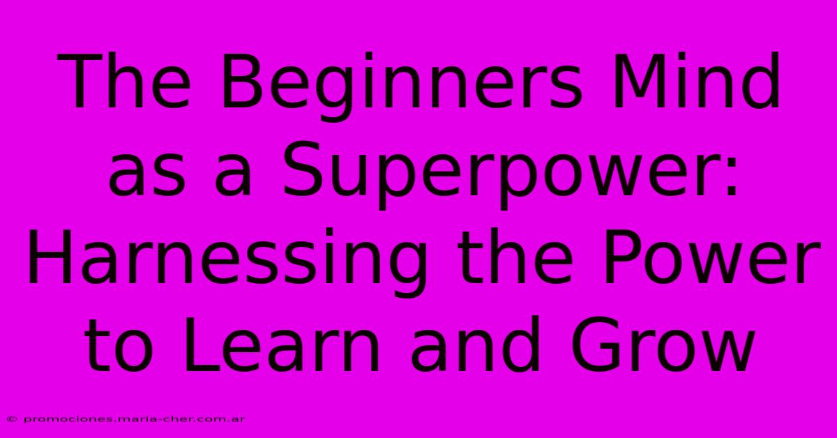 The Beginners Mind As A Superpower: Harnessing The Power To Learn And Grow