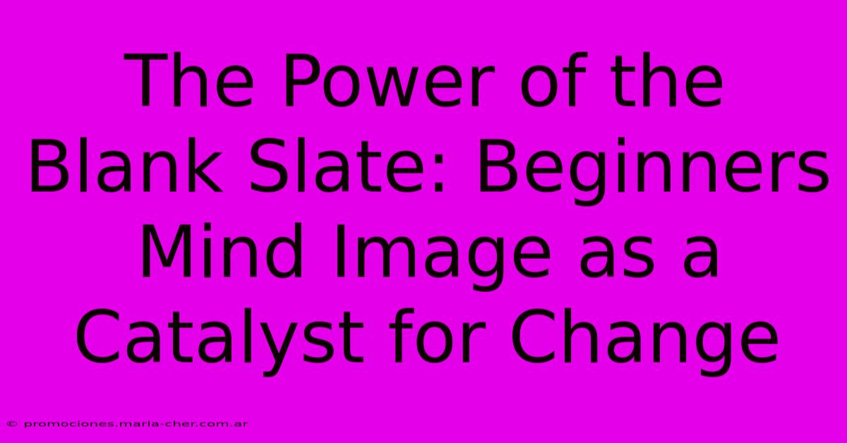 The Power Of The Blank Slate: Beginners Mind Image As A Catalyst For Change