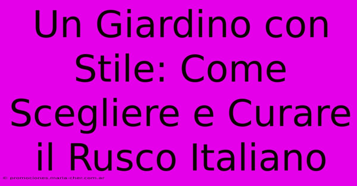 Un Giardino Con Stile: Come Scegliere E Curare Il Rusco Italiano