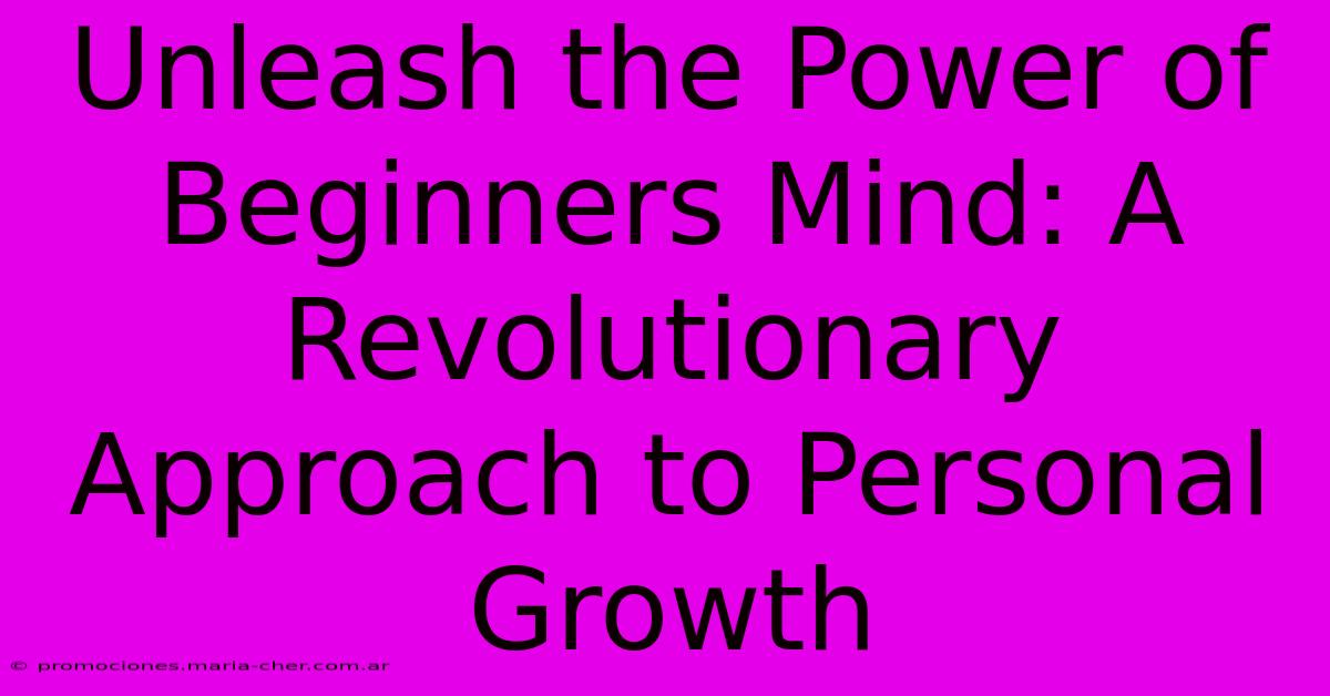 Unleash The Power Of Beginners Mind: A Revolutionary Approach To Personal Growth