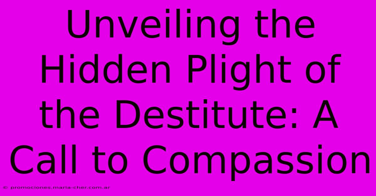 Unveiling The Hidden Plight Of The Destitute: A Call To Compassion