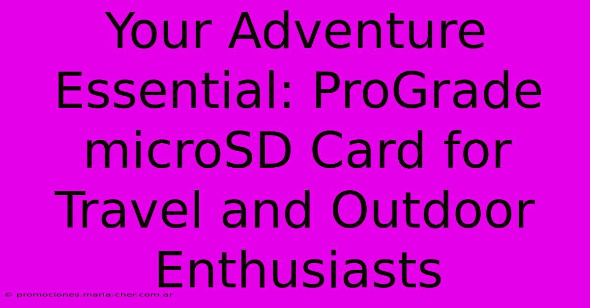 Your Adventure Essential: ProGrade MicroSD Card For Travel And Outdoor Enthusiasts