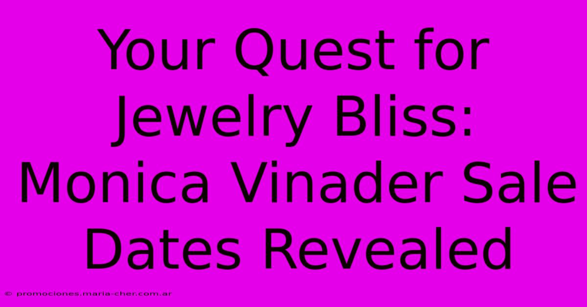 Your Quest For Jewelry Bliss: Monica Vinader Sale Dates Revealed